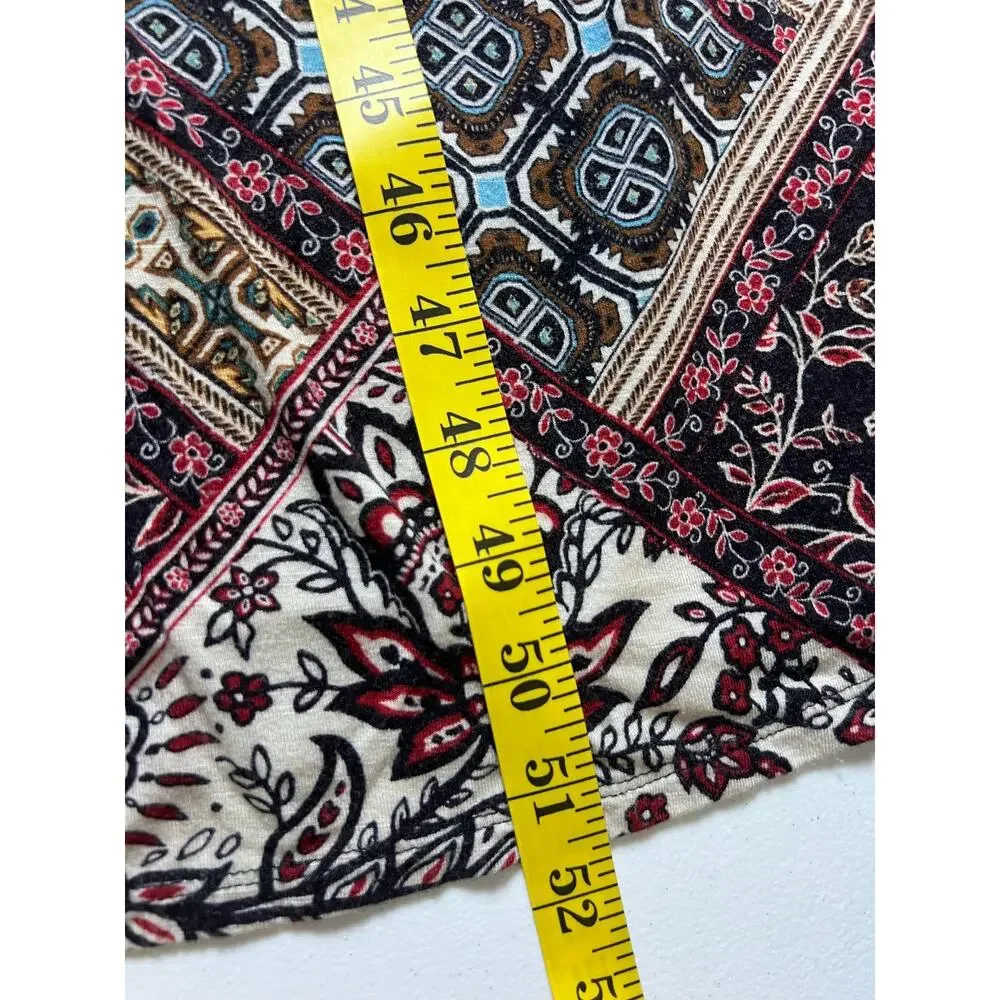 J JILL Womens Boho Patchwork Floral Maxi Dress Sz M Pockets Stretch Knit Cottage - Picture 6 of 8